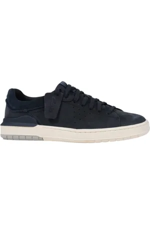 Clarks Sko, Herre, Blå, 41 1/2 EU, Læder, Elegante lædersneakers til hverdagsbrug
