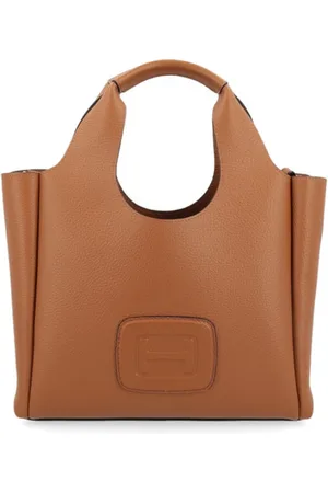 Hogan Taske, Dame, Brun, ONE SIZE, Læder, Præget Shopping Bag Lille