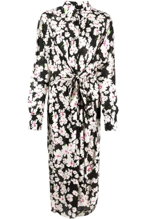 Msgm Kjole, Dame, Flerfarvet, XS, Elegant Slå-om Kjole