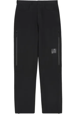 Maison Margiela Bukser, Herre, Sort, S, Sort Bukser med Logo Print