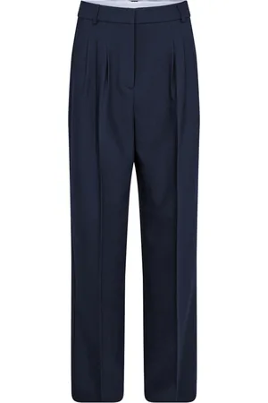 Co`Couture Bukser, Dame, Blå, L, Uld, Volacc Pleat Pant