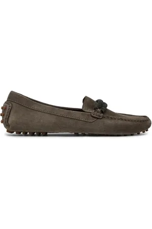 Brunello Cucinelli Sko, Dame, Grøn, 39 EU, Læder, Monili-trim Læder Loafers