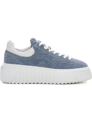 Hogan Sko, Dame, Blå, 38 EU, Bomuld, H-Stripes Sneakers