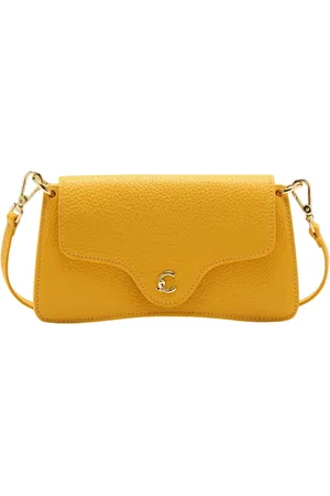 Coccinelle Taske, Dame, Gul, ONE SIZE, Læder, Kornlæder Magnetlukning Crossbody Taske
