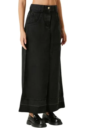 Palm Angels Nederdel, Dame, Sort, W26, Denim, Denim Maxi Nederdel
