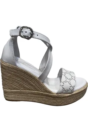Nero Giardini Sko, Dame, Hvid, 37 EU, Læder, Hvide Casual Kilehæl Sandaler