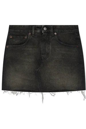 Maison Margiela Nederdel, Dame, Sort, M, Denim, Denimnederdel med vintage-effekt