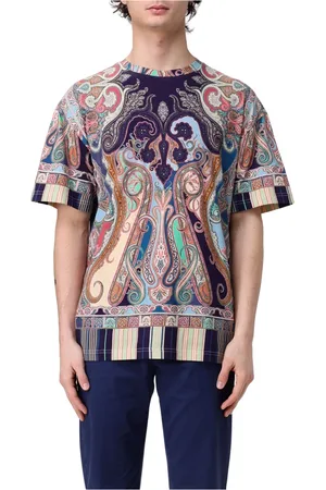 Etro Top, Herre, Flerfarvet, L, Bomuld, T-shirt med paisleyprint