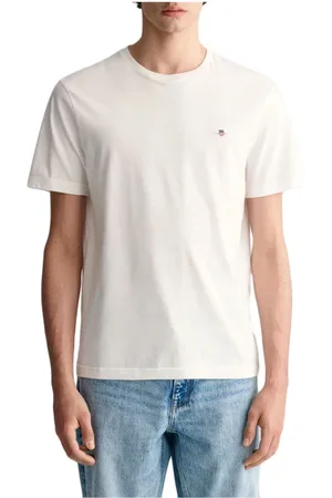 GANT Top, Herre, Hvid, 2XL, Bomuld, Reg Shield SS T-Shirt