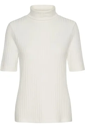 My Essential Wardrobe Strik, Dame, Hvid, XS, Uld, Rollneck Bluse Top
