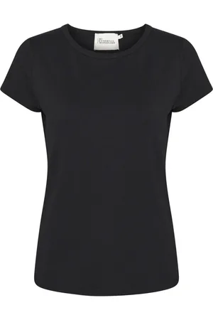 My Essential Wardrobe Top, Dame, Sort, XL, Uld, Modal Tee Top Sort Løs Pasform