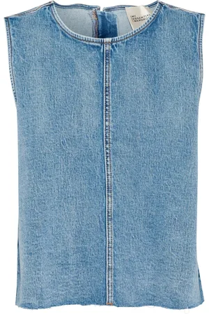 My Essential Wardrobe Top, Dame, Blå, M, Denim, Lyseblå Retro Vasket Denim Top