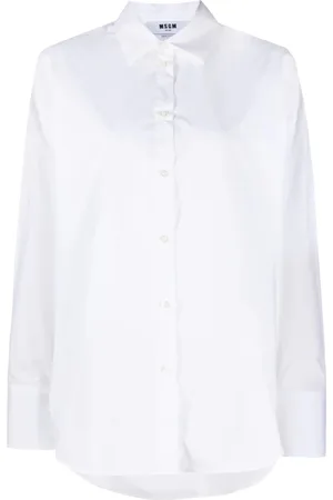 Msgm Bluser & Skjorter, Dame, Hvid, XS, Bomuld, Langærmet Skjorte