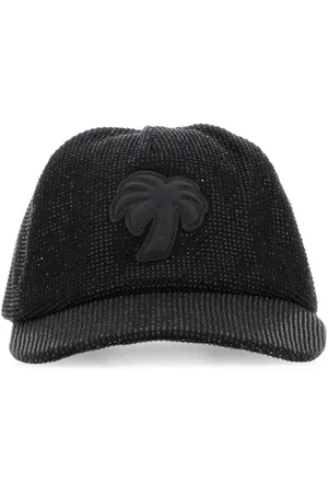 Palm Angels Tilbehør, Dame, Sort, ONE SIZE, Bomuld, Glam Embellished Baseball Cap