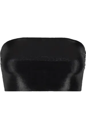 Norma Kamali Top, Dame, Sort, XS, Polyester, Strapless Cropped Top
