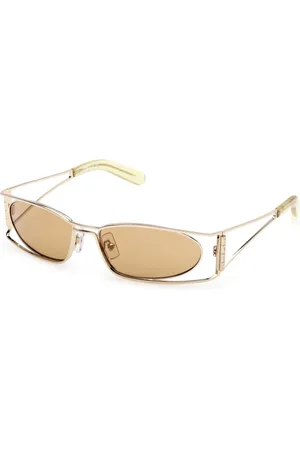 GCDS Tilbehør, unisex, Gul, 57 MM, Uld, Stilfulde solbriller i blå nuance