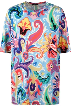 Etro Top, Dame, Flerfarvet, L, Paisley Print Crew Neck T-Shirt