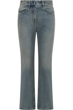 Givenchy Jeans, Dame, Blå, W28, Denim, Denim Boot Cut Jeans med Metal Detaljer