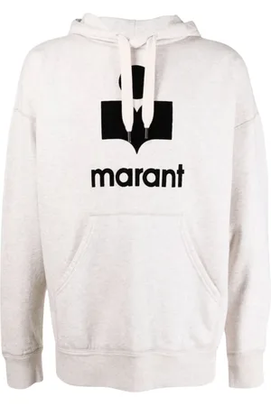 Isabel Marant Sweathshirts & Hoodies, Herre, Hvid, S, Bomuld, Monogram Hættetrøje Langærmet Sweatshirt