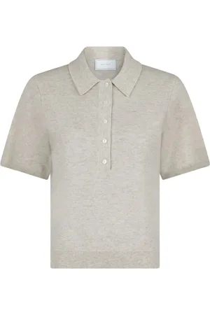 Neo Noir Top, Dame, Grå, XL, Uld, Kortærmet Striktrøje