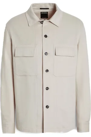 Ermenegildo Zegna Jakke, Herre, Hvid, M, Cashmere, Cashmere Overshirt
