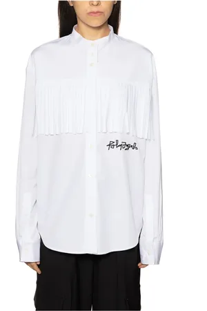 Palm Angels Bluser & Skjorter, Dame, Hvid, 2XS, Bomuld, Bomuldsskjorte