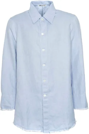 OUR LEGACY Bluser & Skjorter, Herre, Blå, XS, Bomuld, Longline Raw-Cut Shirt