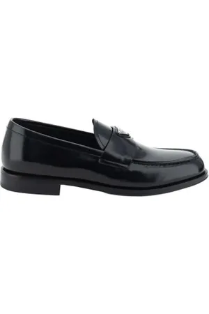 Prada Sko, Herre, Sort, 38 1/2 EU, Læder, Klassiske læderloafers