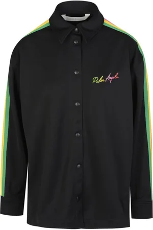 Palm Angels Skjorte, Herre, Sort, 3XS, Uld, Miami Track Shirt
