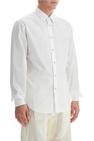 MUGLER Skjorte, Herre, Hvid, M, Bomuld, Klassisk poplin skjorte med sølv nitter
