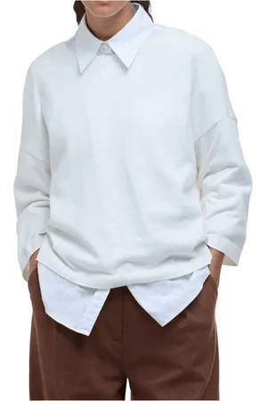 Barbour Strik, Dame, Hvid, L, Bomuld, Hvid Sweatshirt Cloud Ss25