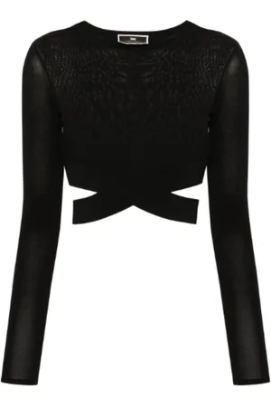 Elisabetta Franchi Bluser & Skjorter, Dame, Sort, L, Uld, Sort sweater