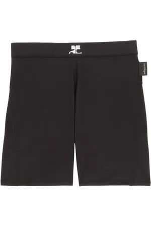Courrèges Shorts, Dame, Sort, M, Polyester, Metal Logo-Detail Cykelshorts