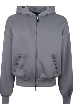 Palm Angels Sweathshirts & Hoodies, Herre, Grå, S, Polyester, Curved Logo Neoprene Bomber