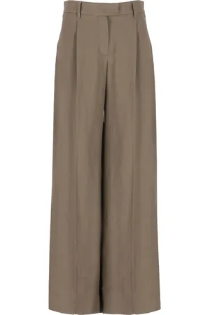 Brunello Cucinelli Bukser, Dame, Brun, 2XS, Løse plisserede bukser