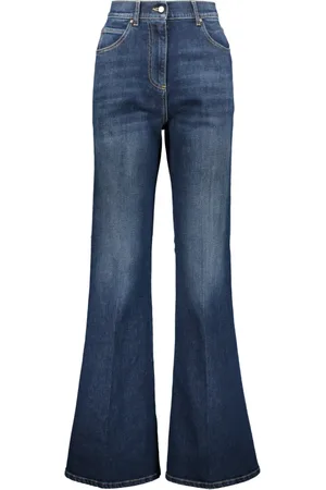 Fabiana Filippi Jeans, Dame, Blå, S, Bomuld, Flared Jeans med Kontrastsyning