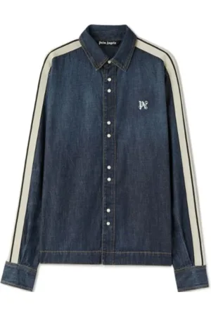 Palm Angels Skjorte, Herre, Blå, M, Uld, Stilfuld denim overskjorte