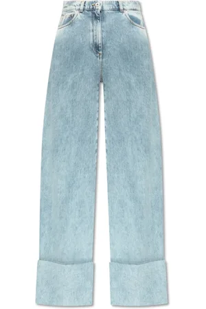Lanvin Jeans, Dame, Blå, S, Bomuld, Jeans med opsmøgede ben