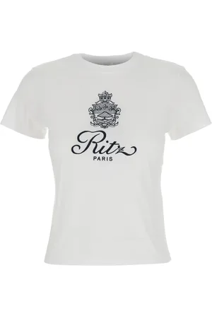 Frame Top, Dame, Hvid, S, Bomuld, Ritz Paris Logo Bomulds T-shirt
