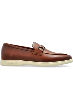 Salvatore Ferragamo Sko, Herre, Brun, 41 EU, Læder, Casual Loafer med Gancini-ornament
