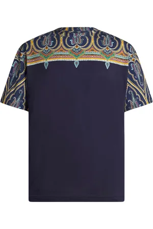 Etro Top, Herre, Blå, XL, Bomuld, Blå Paisley Print Bomuld T-shirt
