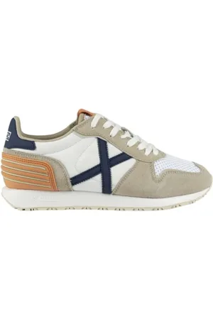 Munich Sko, Herre, Flerfarvet, 41 EU, Beige Sporty Tekstil Sneakers med 3cm Gummisål