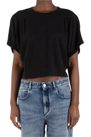 Isabel Marant Top, Dame, Sort, S, Sort Hør T-Shirt