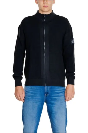 Calvin Klein Sweathshirts & Hoodies, Herre, Sort, S, Bomuld, Sort Bomuld Regenereret Cardigan