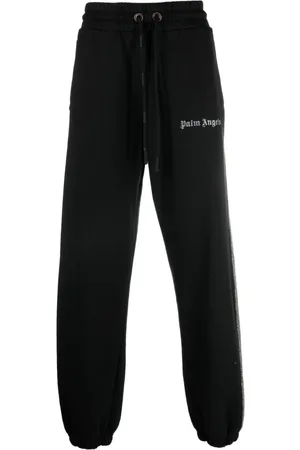 Palm Angels Bukser, Herre, Sort, L, Bomuld, Logo Print Sweatpants