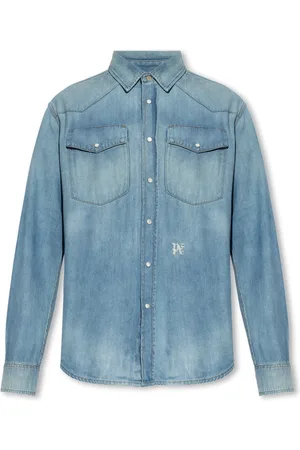 Palm Angels Skjorte, Herre, Blå, M, Denim, Denimskjorte