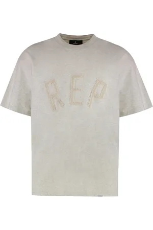 Represent Top, Herre, Grå, M, Bomuld, Ribbet Bomuld Crew-Neck T-shirt
