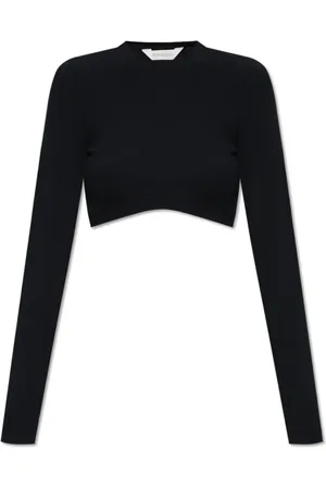 Palm Angels Top, Dame, Sort, M, Bomuld, Cropped Rib Top