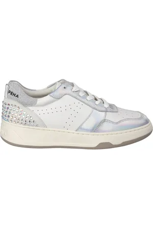 Alma en Pena Sko, Dame, Grå, 36 EU, Læder, Flad sneaker med detaljer