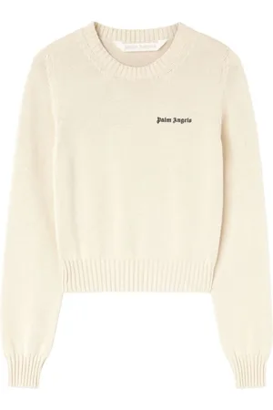 Palm Angels Strik, Dame, , L, Bomuld, Broderet Logo Sweater